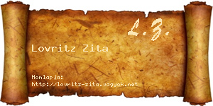 Lovritz Zita névjegykártya